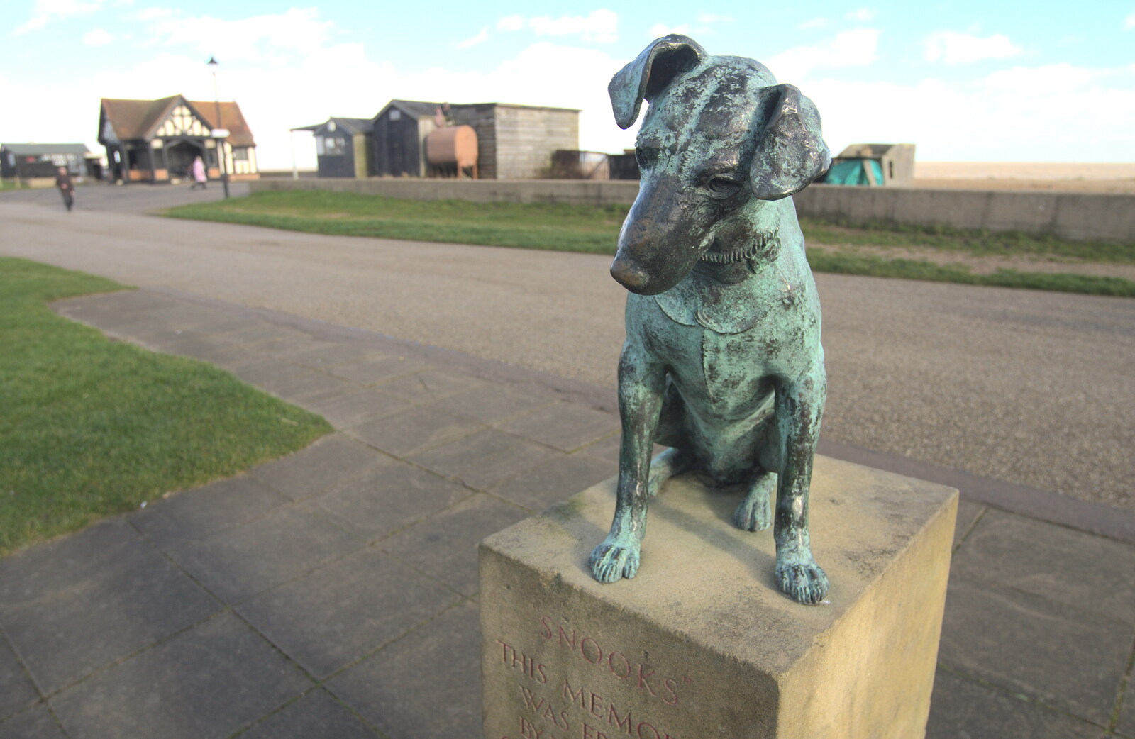 A Trip to Aldeburgh, Suffolk - 7th February 2016: A bronze statue of Snooks the Dog