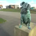 A bronze statue of Snooks the Dog, A Trip to Aldeburgh, Suffolk - 7th February 2016