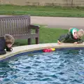 The boys are fascinated by a radio-controlled boat, A Trip to Aldeburgh, Suffolk - 7th February 2016