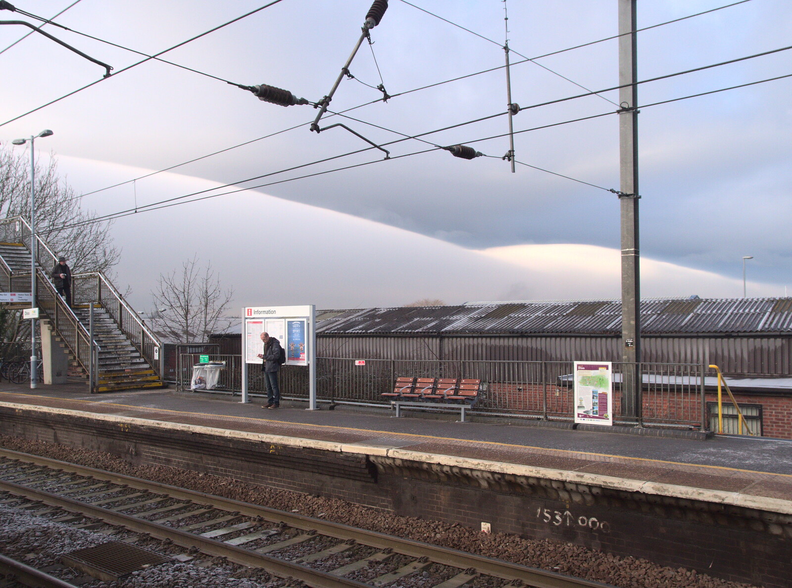 February Cactus Randomness, London and Brome, Suffolk - 14th February 2016: A weird cloud front moves over Diss Station