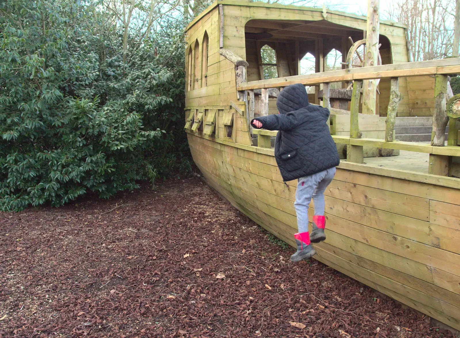 Harry jumps off the ship, from February Cactus Randomness, London and Brome, Suffolk - 14th February 2016