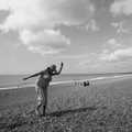Isobel waves her arms around on the beach at Dunwich, Days on the Beach: Dunwich and Aldeburgh, Suffolk - 15th February 2016