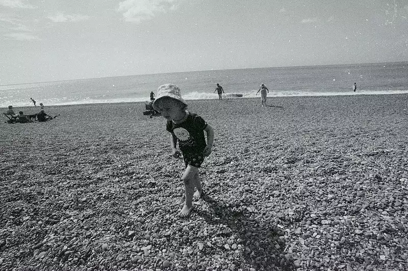 Fred stumps up the beach, from Days on the Beach: Dunwich and Aldeburgh, Suffolk - 15th February 2016