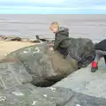 Harry and Fred on the rocks, The Seals of Horsey Gap, Norfolk - 21st February 2016