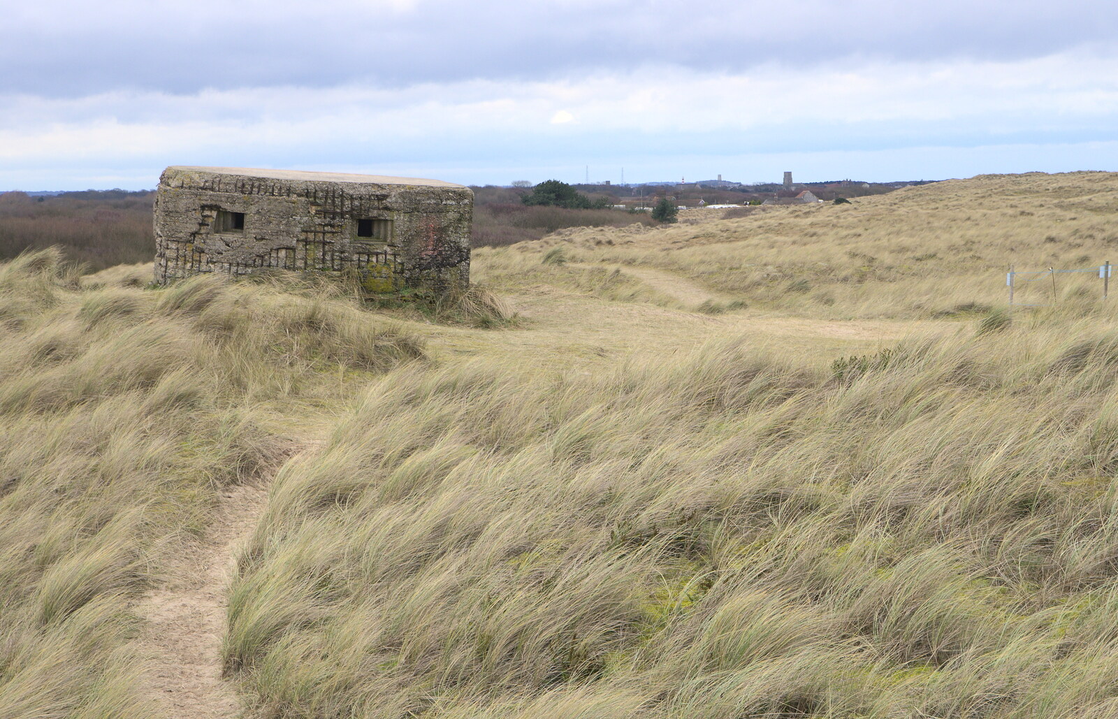 A WW2 pill box on the cliff top now can't see the sea from The Seals of Horsey Gap, Norfolk - 21st February 2016