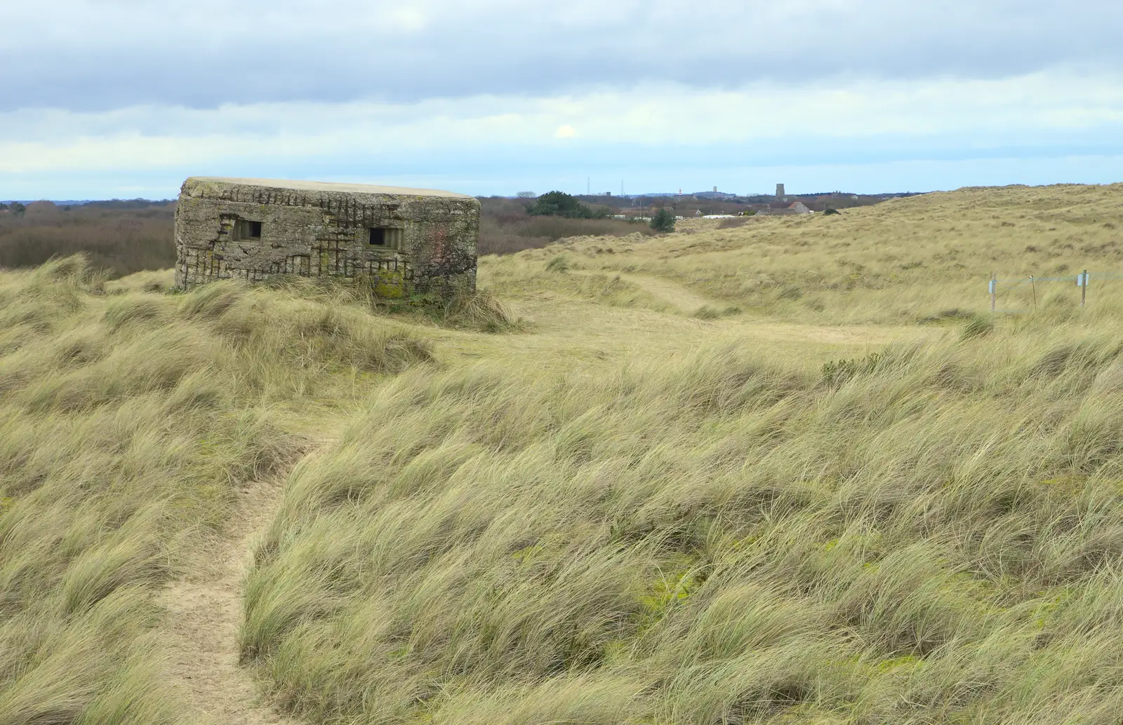 A WW2 pill box on the cliff top now can't see the sea, from The Seals of Horsey Gap, Norfolk - 21st February 2016