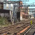 The shell of a building, and railway tracks, A SwiftKey Power Cut, Southwark Bridge Road, London - 4th March 2016