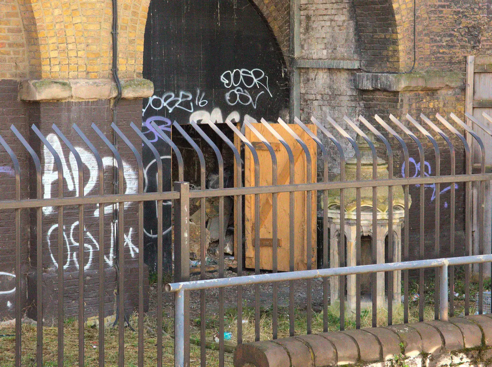 Bits of the old Liverpool Street station, from A SwiftKey Power Cut, Southwark Bridge Road, London - 4th March 2016