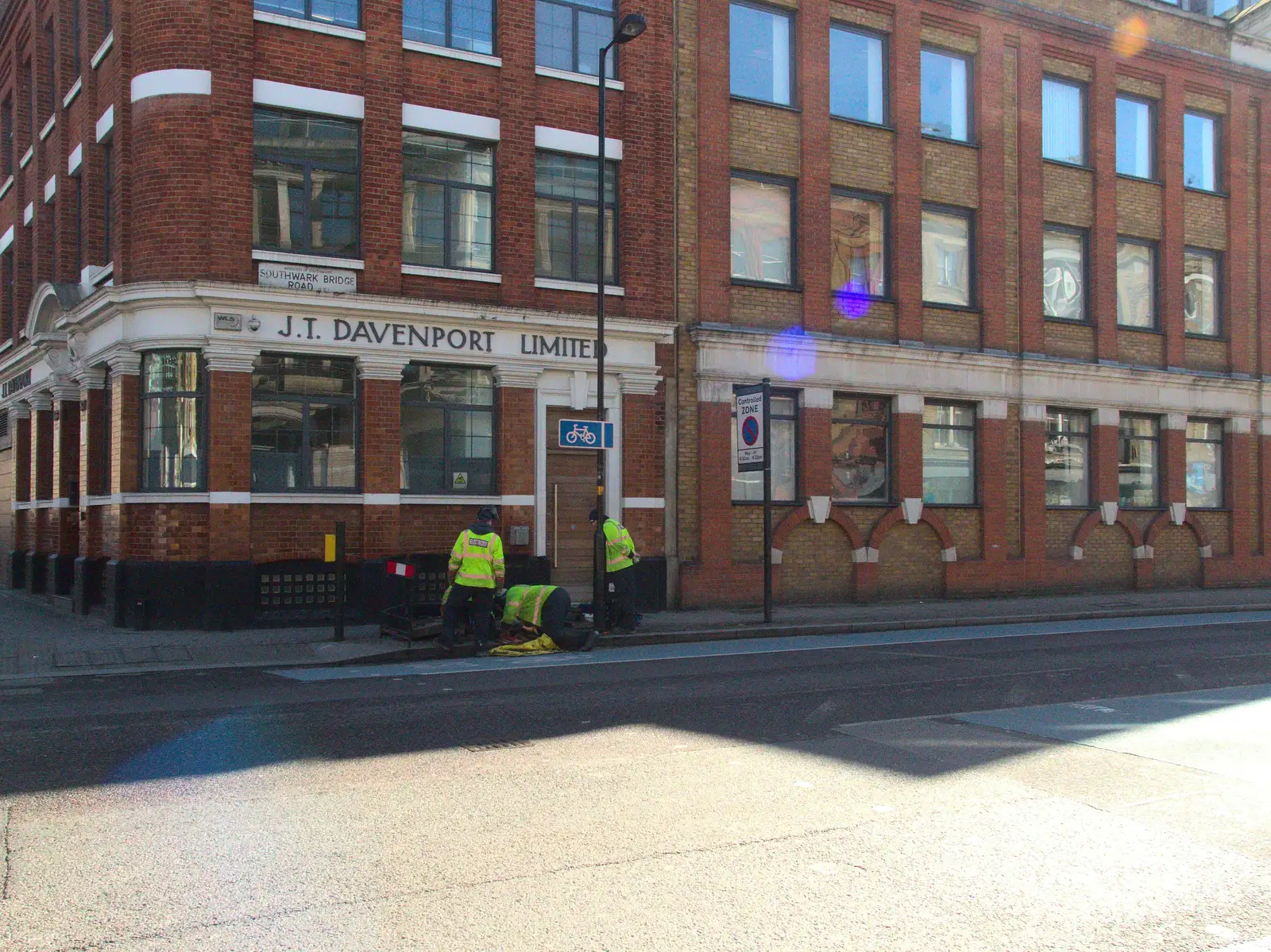 There's an electrical issue outside the office, from A SwiftKey Power Cut, Southwark Bridge Road, London - 4th March 2016