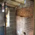 Brian drills through the wall into the house, A SwiftKey Power Cut, Southwark Bridge Road, London - 4th March 2016