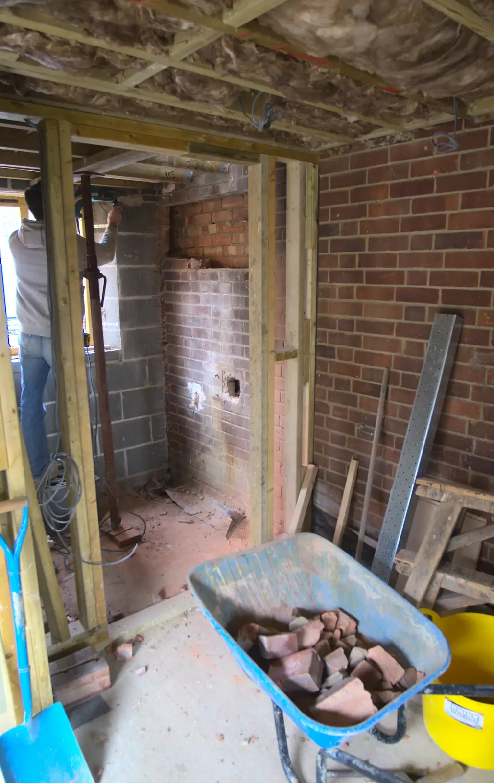 A door is cut through to connect the extension, from A SwiftKey Power Cut, Southwark Bridge Road, London - 4th March 2016