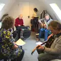 The BBs do an acoustic rehearsal in the office, Isobel's Hartismere Run, Castleton Way, Eye, Suffolk - 16th March 2016