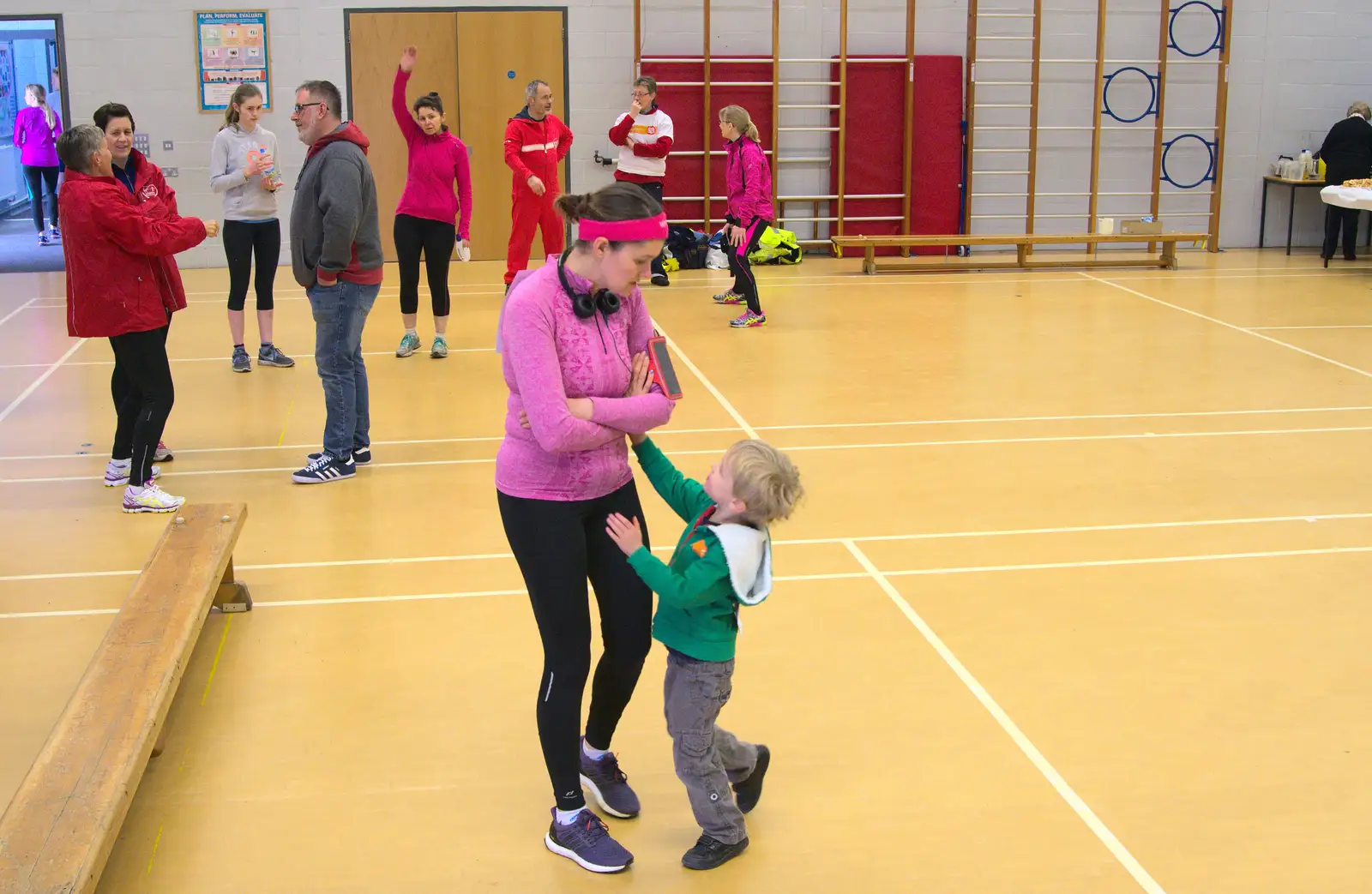 Isobel and Harry in the Dance Studio, from Isobel's Hartismere Run, Castleton Way, Eye, Suffolk - 16th March 2016