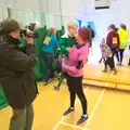 Isobel gets interviewed by Gov's dad, Isobel's Hartismere Run, Castleton Way, Eye, Suffolk - 16th March 2016