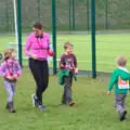 Harry runs up to the finishers, Isobel's Hartismere Run, Castleton Way, Eye, Suffolk - 16th March 2016