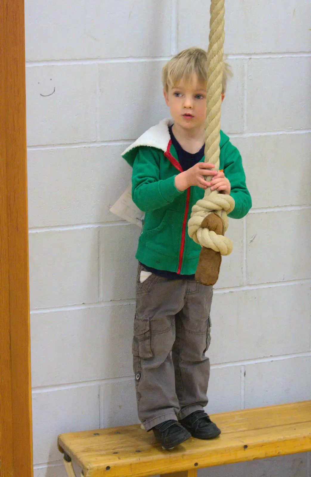 Harry looks like a bell ringer, from Isobel's Hartismere Run, Castleton Way, Eye, Suffolk - 16th March 2016