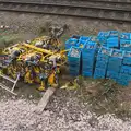 A random pile of stuff by the railway line, Another Trip to Banham Zoo, Banham, Norfolk - 25th March 2016