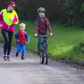 Fred sets the pace on his bike, Harry's Birthday, Brome, Suffolk - 28th March 2016