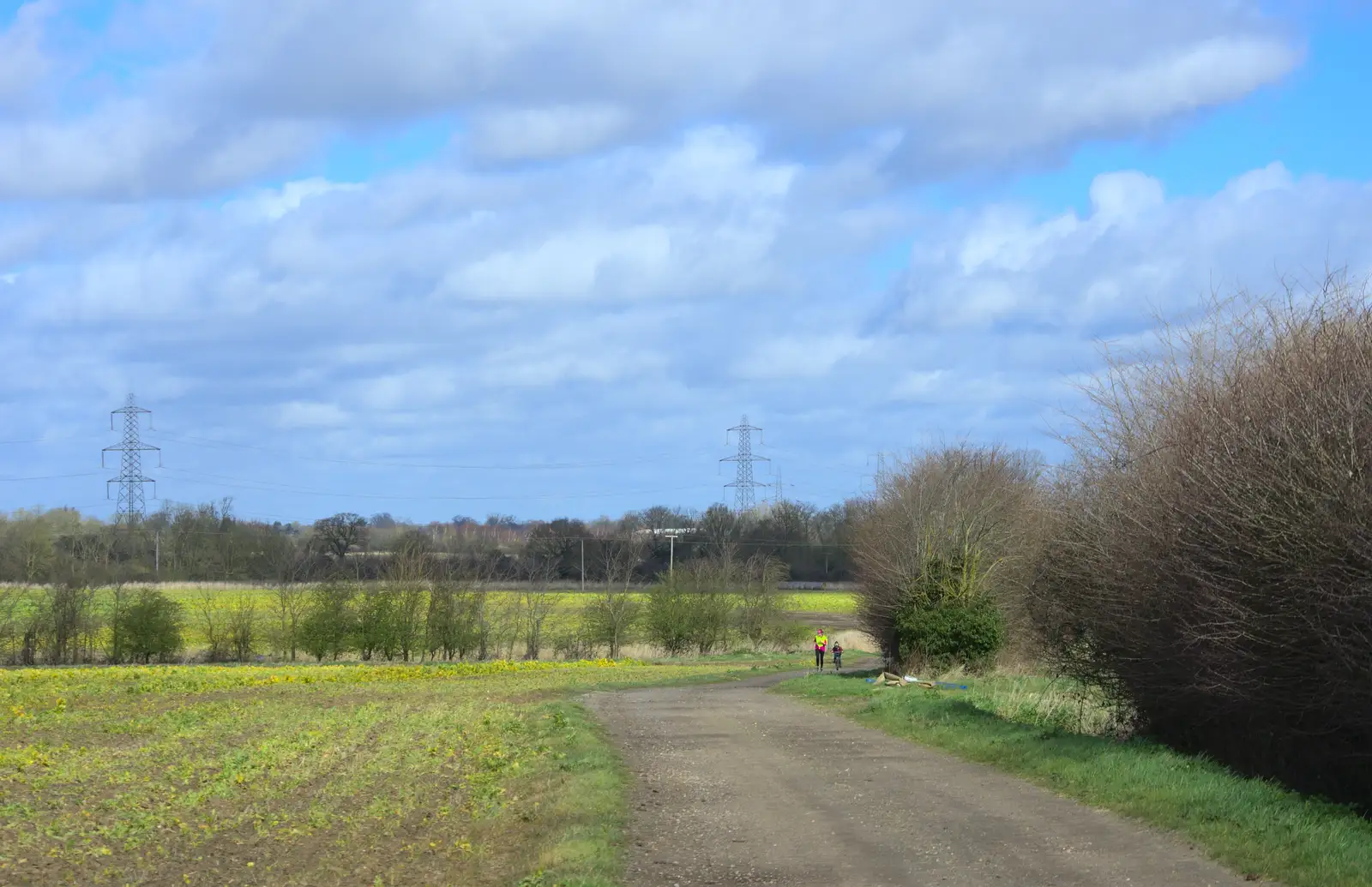 Isobel and Fred in the distance, from Harry's Birthday, Brome, Suffolk - 28th March 2016