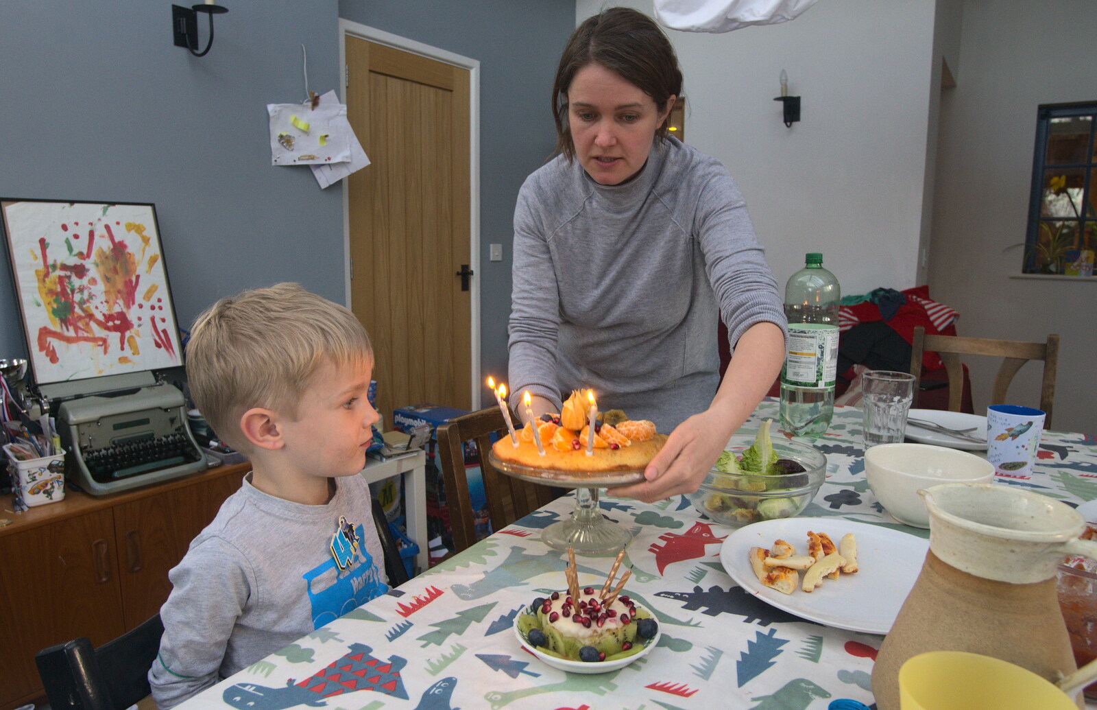Harry gets a birthday cake from Harry's Birthday, Brome, Suffolk - 28th March 2016