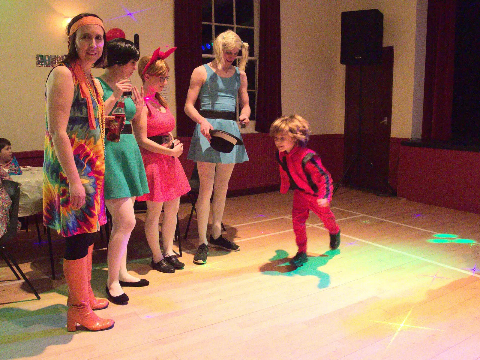 Sarah and some guests, from Sarah's Birthday, Pulham Market Village Hall, Pulham, Norfolk - 2nd April 2016