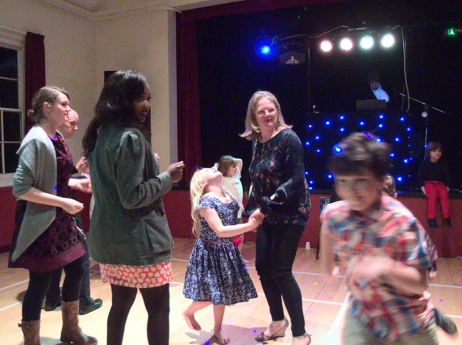 Isobel, Chi-chi, Alice and Megan dance, from Sarah's Birthday, Pulham Market Village Hall, Pulham, Norfolk - 2nd April 2016