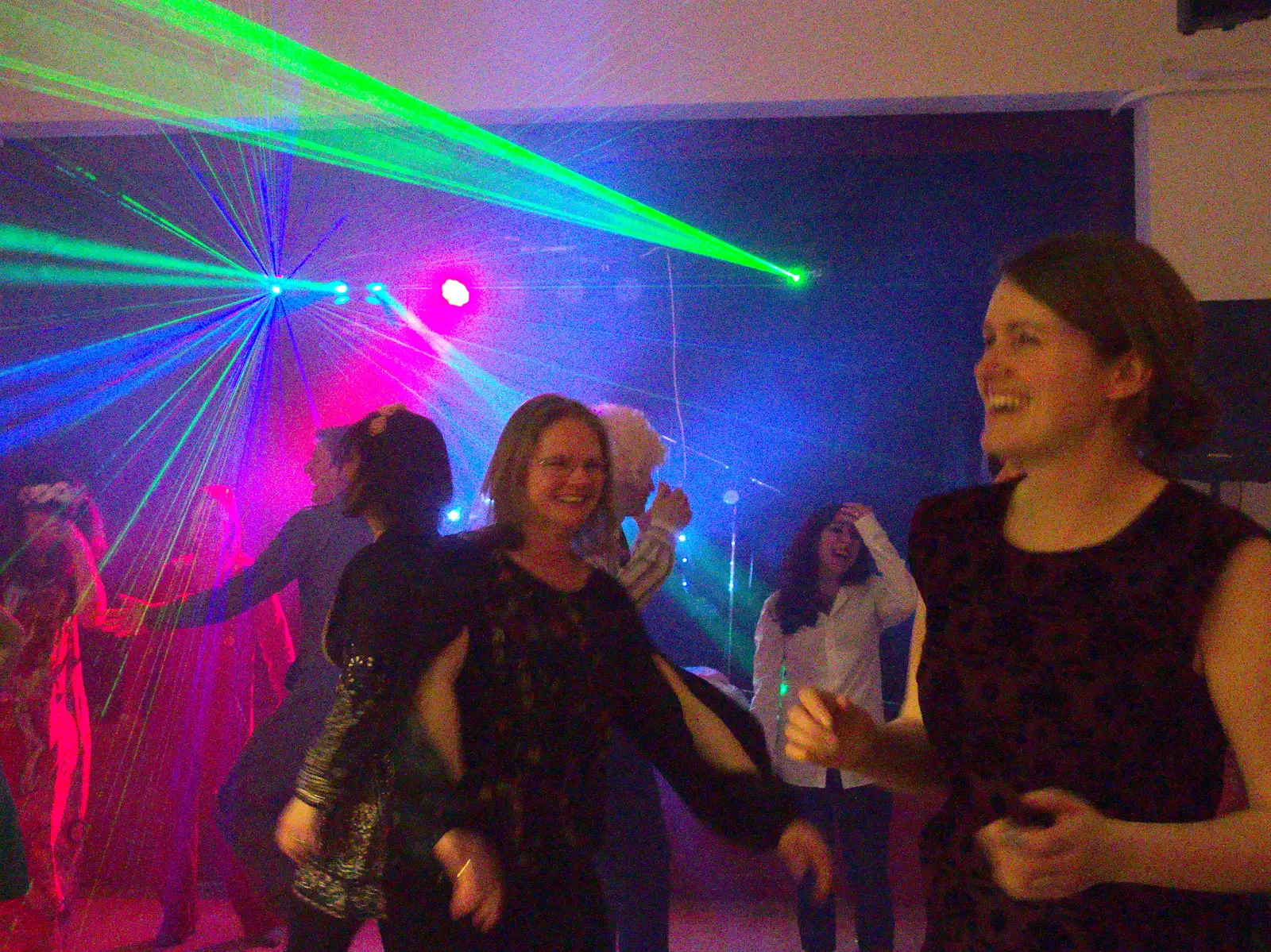 Disco lasers, from Sarah's Birthday, Pulham Market Village Hall, Pulham, Norfolk - 2nd April 2016