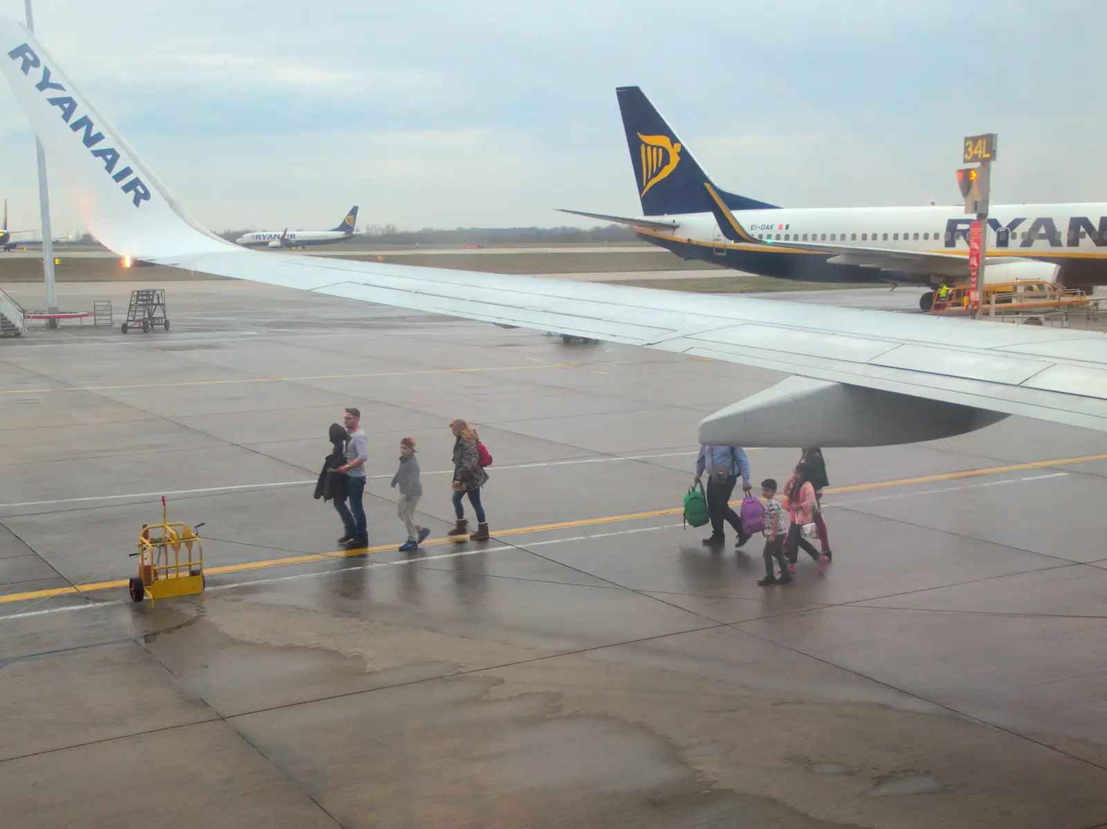 A wet Stansted, from A Trip to Albufeira: The Hotel Paraiso, Portugal - 3rd April 2016