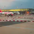 An Easyjet A320 at the Stansted terminal, A Trip to Albufeira: The Hotel Paraiso, Portugal - 3rd April 2016