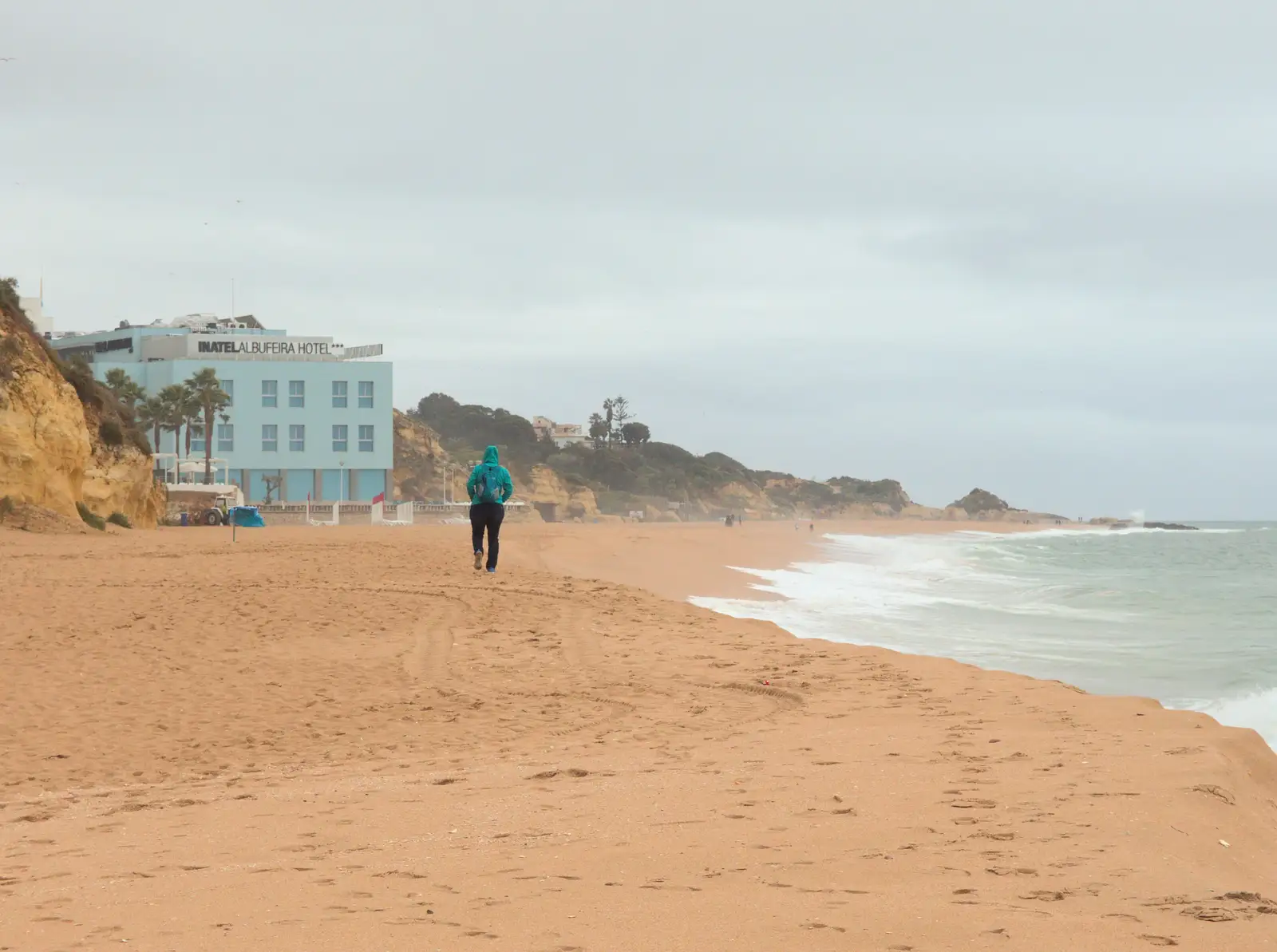 Some dude trudges up the beach, from A Trip to Albufeira: The Hotel Paraiso, Portugal - 3rd April 2016