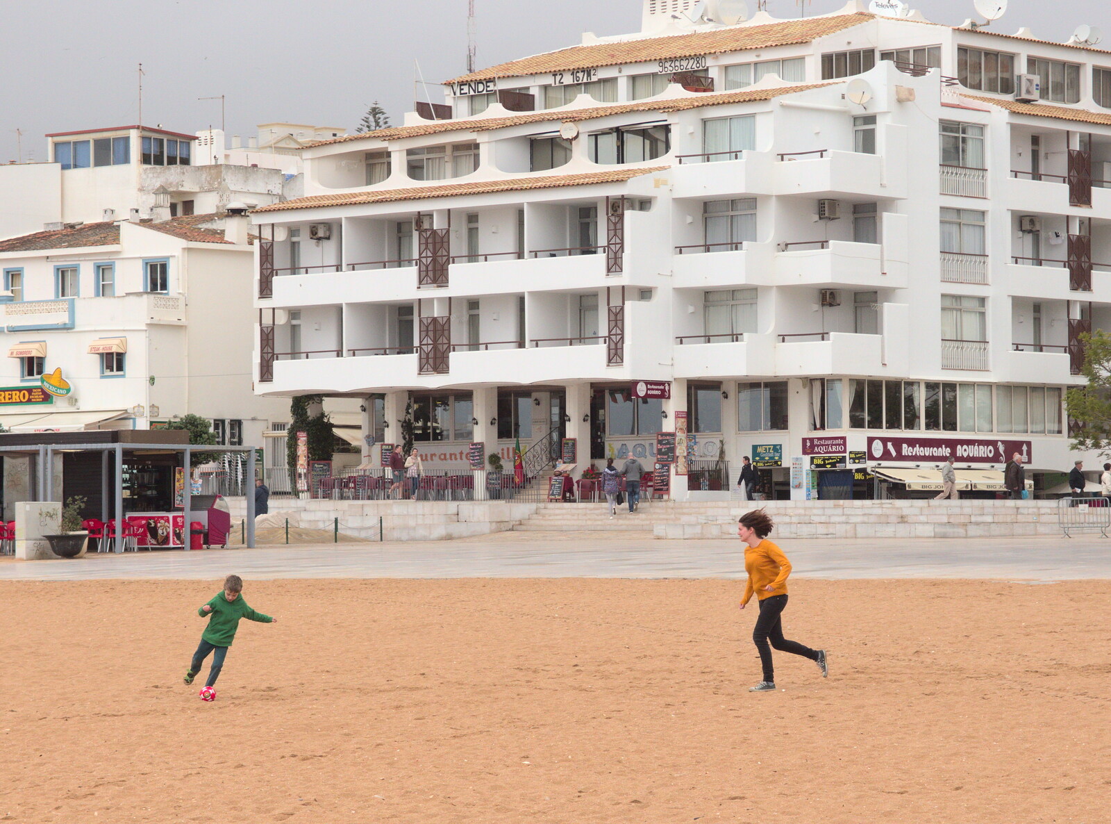 More football action, as Isobel's hair goes flying from A Trip to Albufeira: The Hotel Paraiso, Portugal - 3rd April 2016