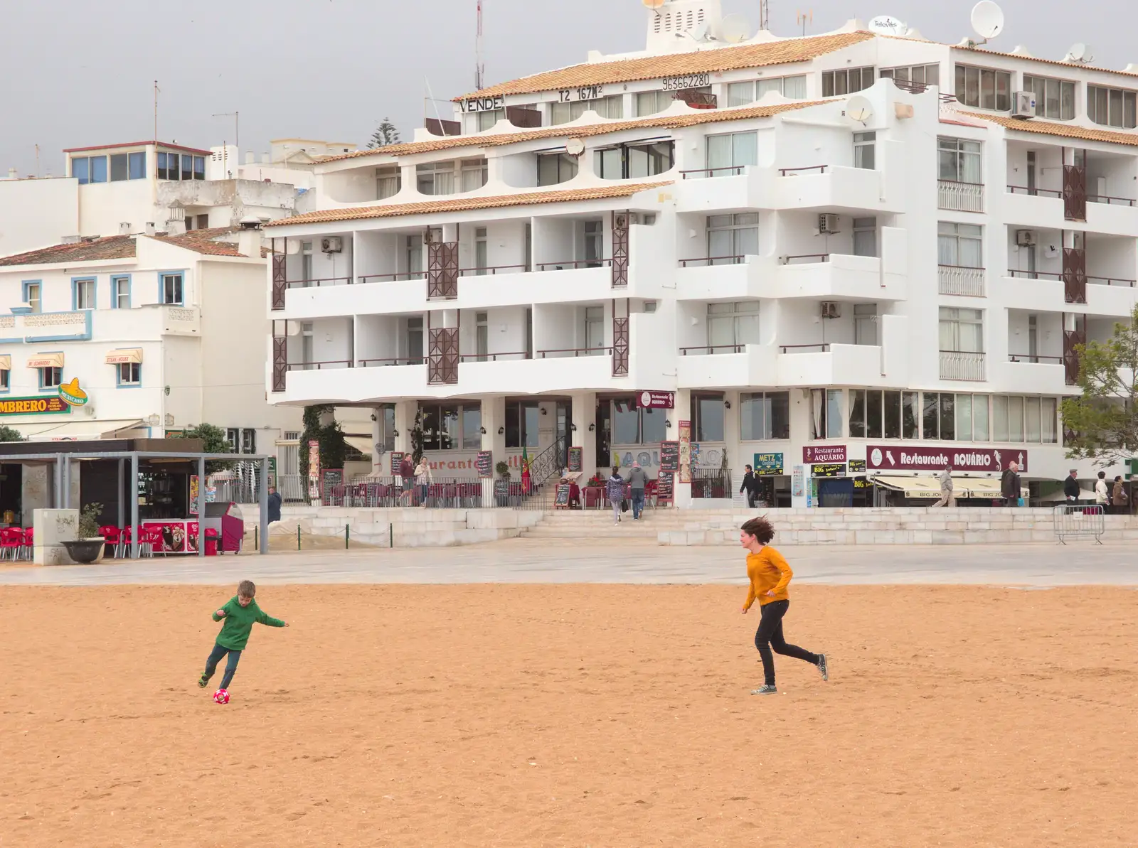 More football action, as Isobel's hair goes flying, from A Trip to Albufeira: The Hotel Paraiso, Portugal - 3rd April 2016