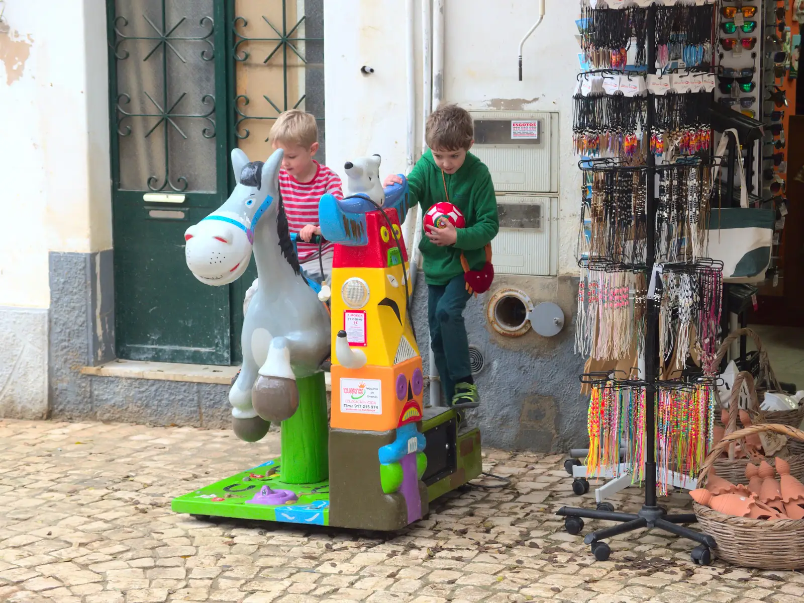 The boys do some rides, from A Trip to Albufeira: The Hotel Paraiso, Portugal - 3rd April 2016