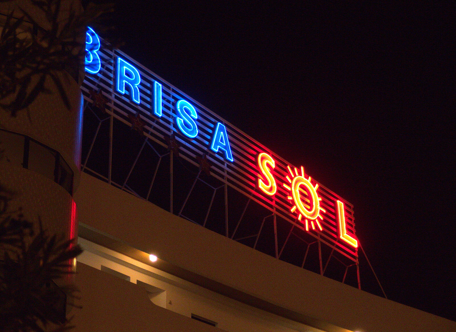 Neon sign from the next-door hotel - the Brisa Sol from A Trip to Albufeira: The Hotel Paraiso, Portugal - 3rd April 2016