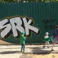 The gang and some more graffiti, A Trip to Albufeira: The Hotel Paraiso, Portugal - 3rd April 2016