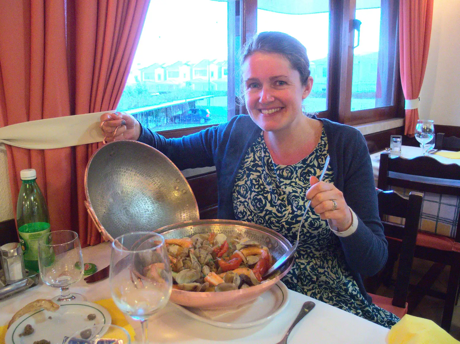 Isobel and the Cataplana pan, from A Trip to Albufeira: The Hotel Paraiso, Portugal - 3rd April 2016