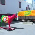 A cow in the style of the flag of Portugal, Gary and Vanessa's Barbeque, Alcantarilha, Algarve, Portugal - 7th April 2016