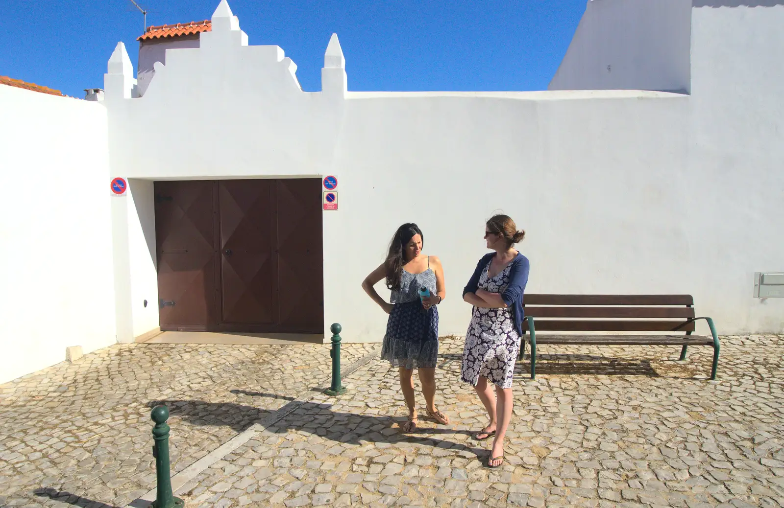 Vanessa and Isobel mill around, from Gary and Vanessa's Barbeque, Alcantarilha, Algarve, Portugal - 7th April 2016