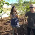 Vanessa and Gary amongst the satsuma trees, Gary and Vanessa's Barbeque, Alcantarilha, Algarve, Portugal - 7th April 2016