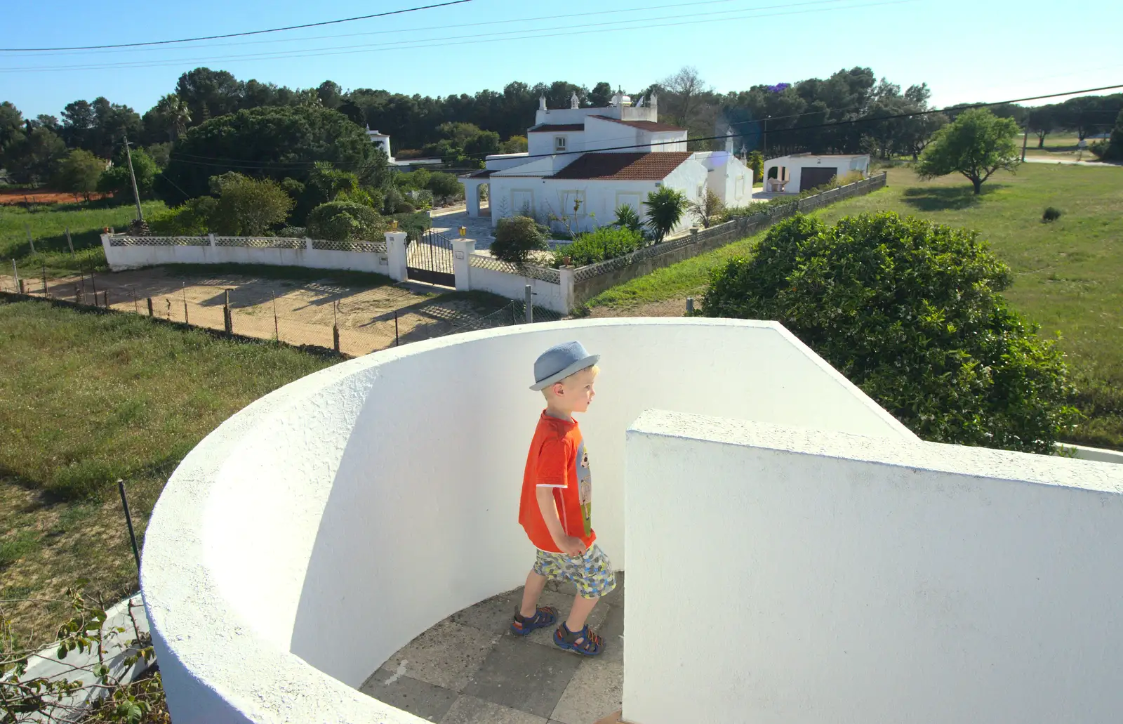 Harry on the staircase, from Gary and Vanessa's Barbeque, Alcantarilha, Algarve, Portugal - 7th April 2016