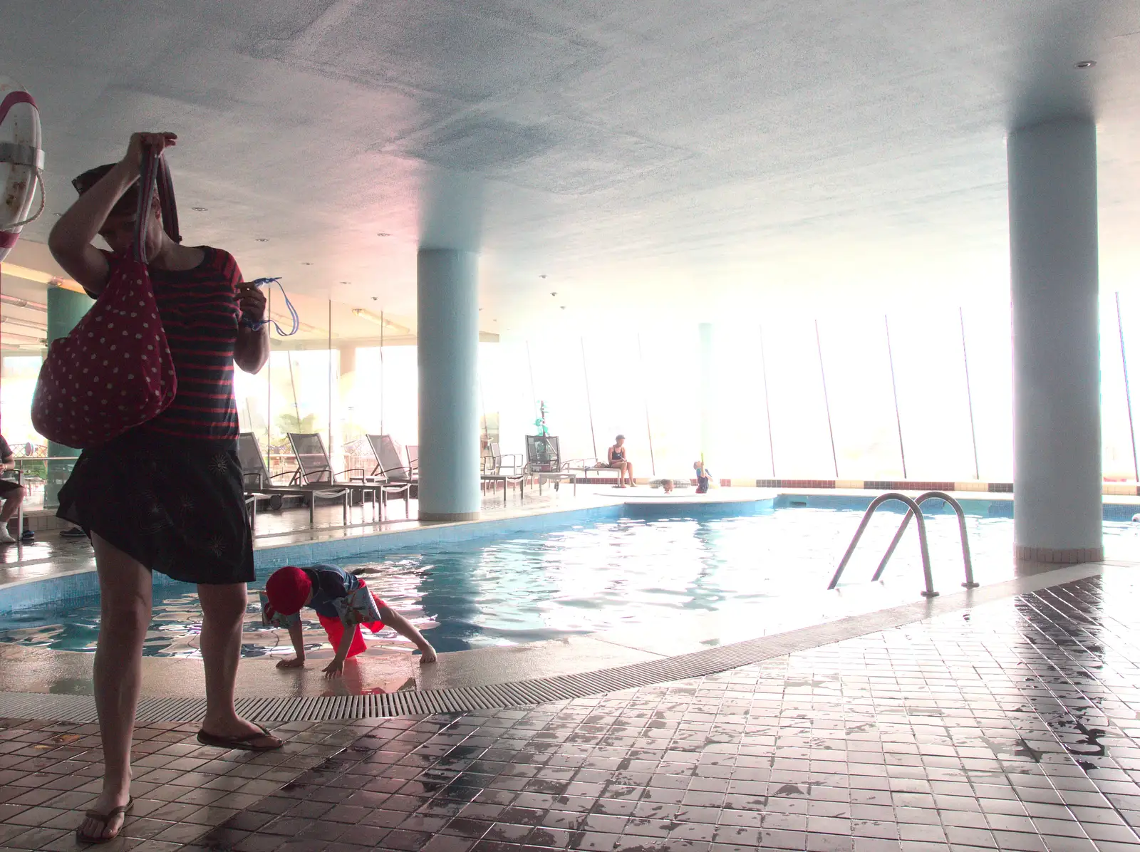 Isobel in the pool, from Last Days and the Journey Home, Albufeira, Portugal - 9th April 2016