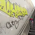 Fred on the escalator down to Praia dos Pescaderos, Last Days and the Journey Home, Albufeira, Portugal - 9th April 2016