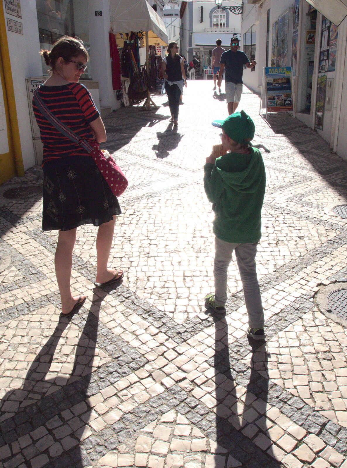 Contra-jour as we wander up some cobbled street from Last Days and the Journey Home, Albufeira, Portugal - 9th April 2016