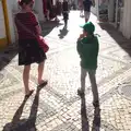 Contra-jour as we wander up some cobbled street, Last Days and the Journey Home, Albufeira, Portugal - 9th April 2016