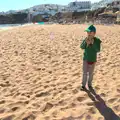 Fred plays Pan pipes on the beach, Last Days and the Journey Home, Albufeira, Portugal - 9th April 2016