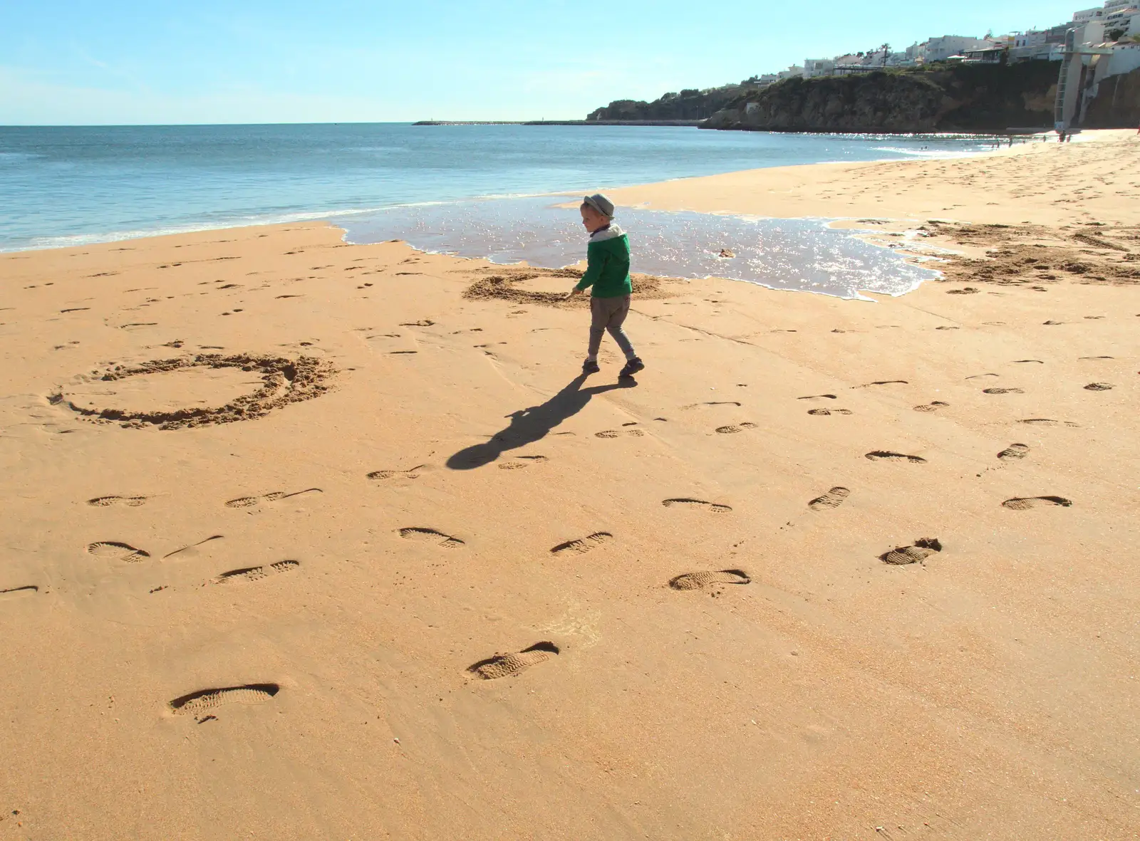 Harry runs about on the beach, from Last Days and the Journey Home, Albufeira, Portugal - 9th April 2016