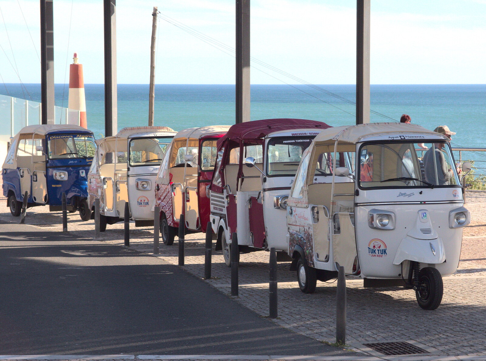 A line of tuk-tuks near the Inatel Hotel from Last Days and the Journey Home, Albufeira, Portugal - 9th April 2016
