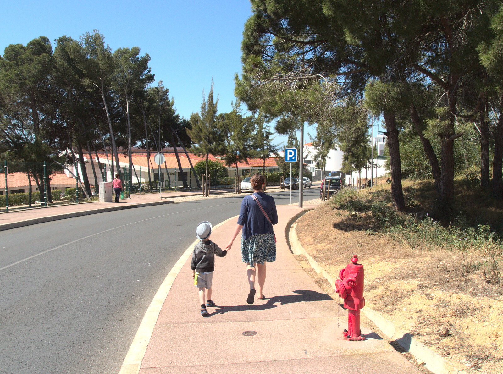 Harry and Isobel on the way down to Inatel beach from Last Days and the Journey Home, Albufeira, Portugal - 9th April 2016