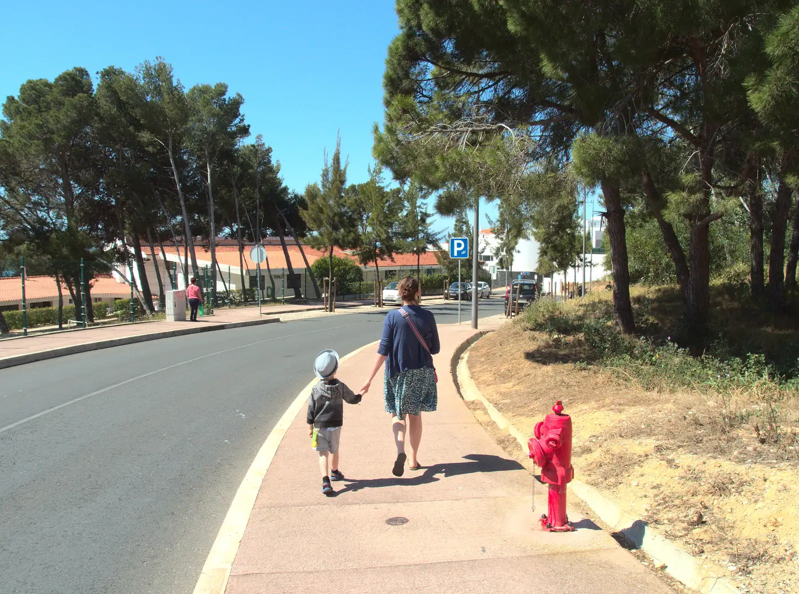 Harry and Isobel on the way down to Inatel beach, from Last Days and the Journey Home, Albufeira, Portugal - 9th April 2016