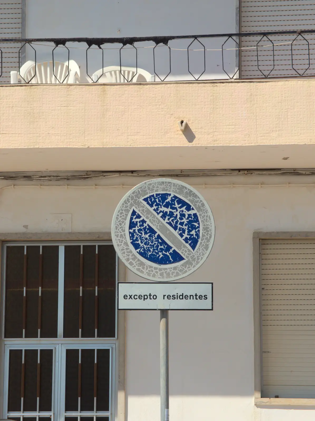 A very-faded roadsign, from Last Days and the Journey Home, Albufeira, Portugal - 9th April 2016